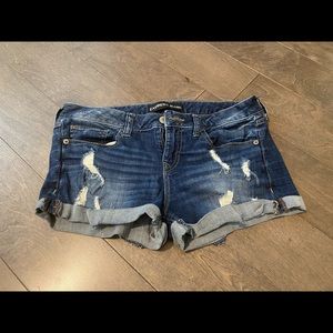 Express Jean shorts mid rise